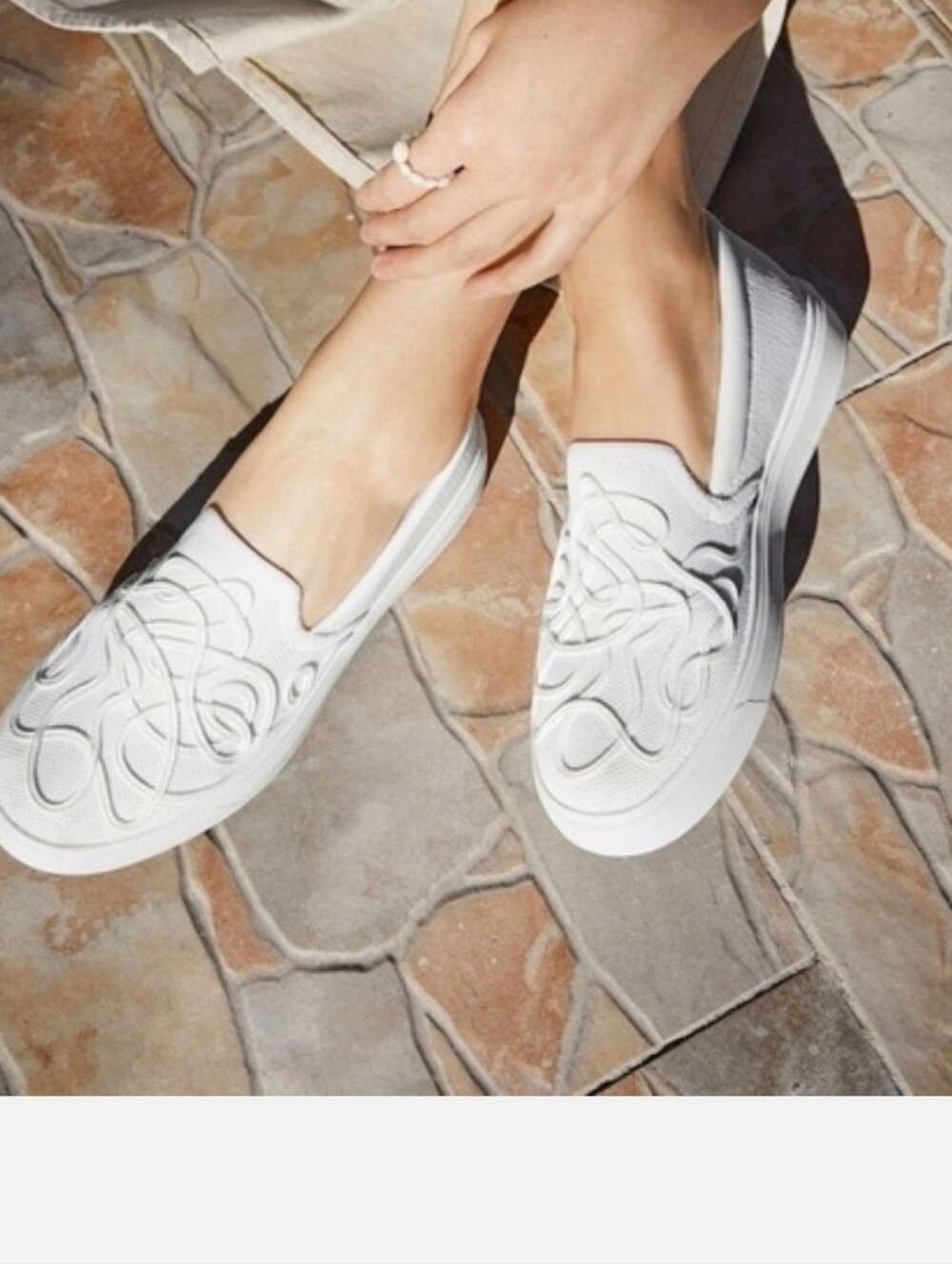 VIVAIA White Knit Slip-On Loafers Excellente Conditions - Picture 8 of 8